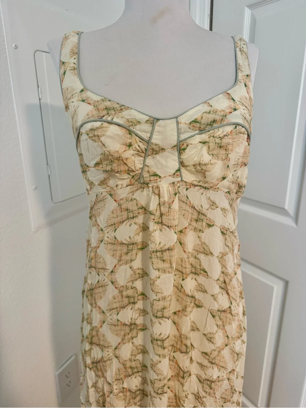 Free People Love Birds Maxi Dress | Cream Floral High-Low Hem | Small